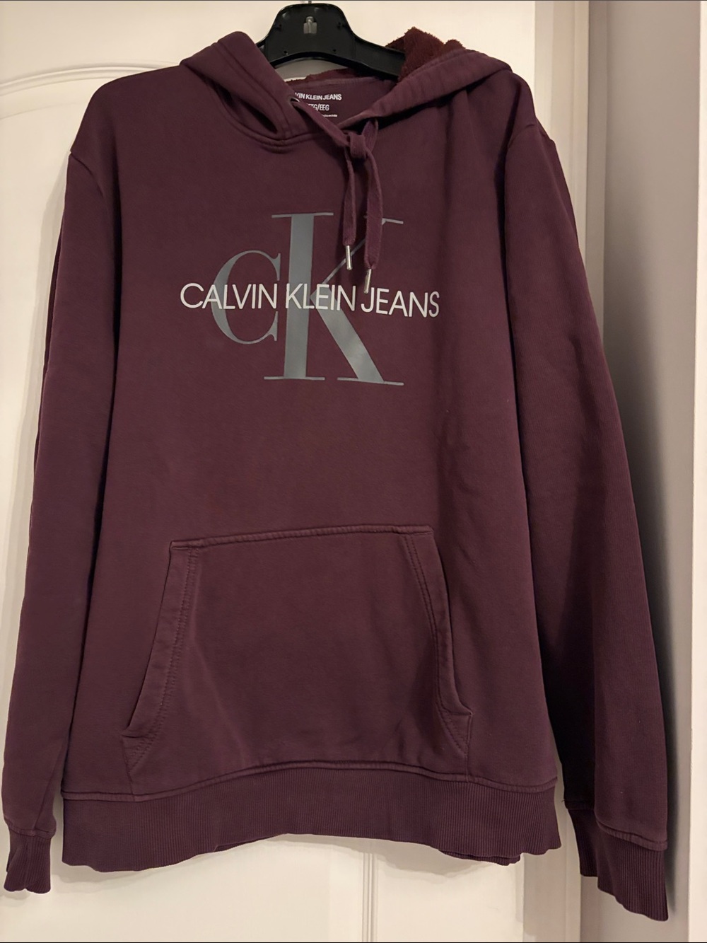 Men’s Calvin Klein Jeans Core Monogram Logo Hoodie Purple XL
